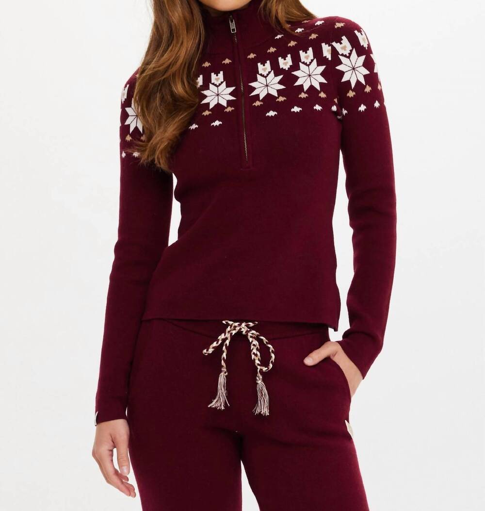 NEW THE UPSIDE le ski blanche half zip top in multicolor